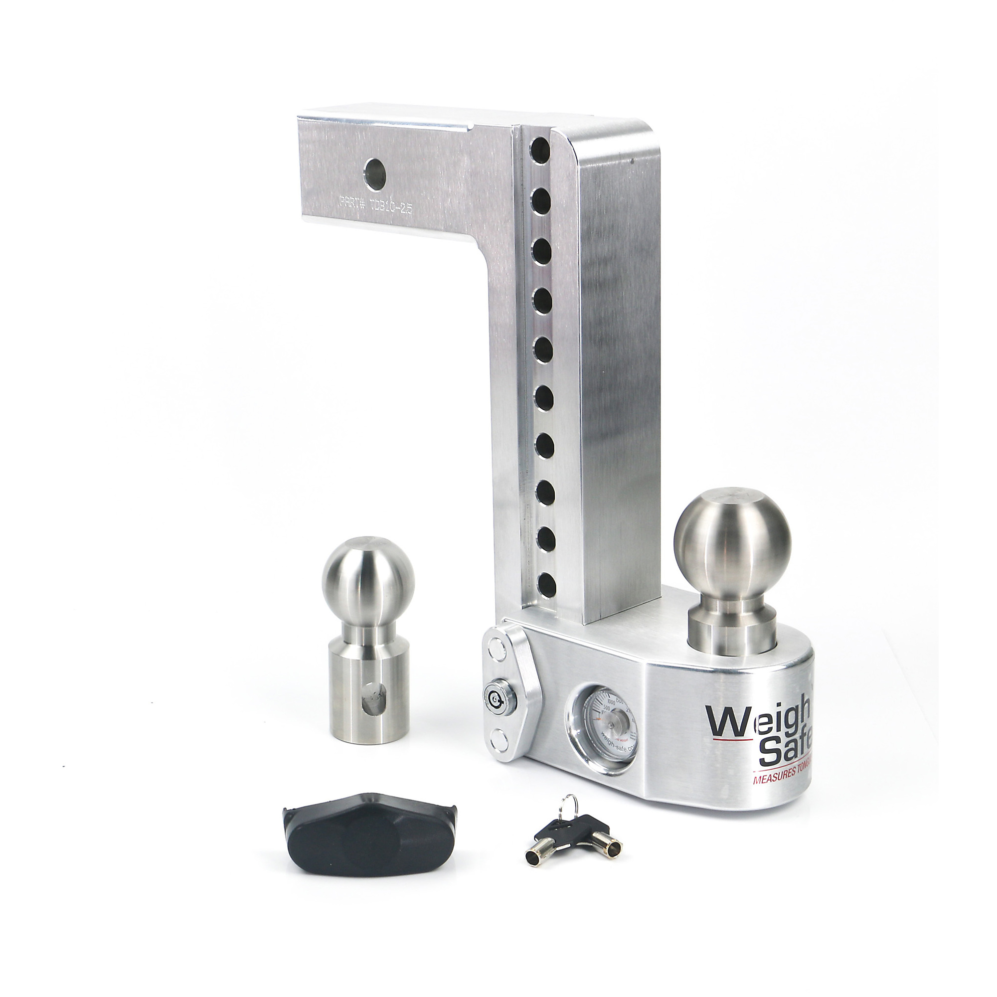 Weigh-Safe Drop Hitch Ball Mount - 10in. Drop, 2.5in. Shank, 18500-Lb. Capacity, Built-In Tongue Weight Scale, Model# WS10-2.5